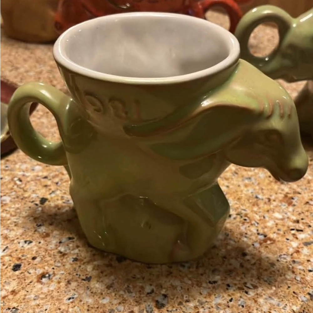 Frankoma Green and Tan Ceramic Mug